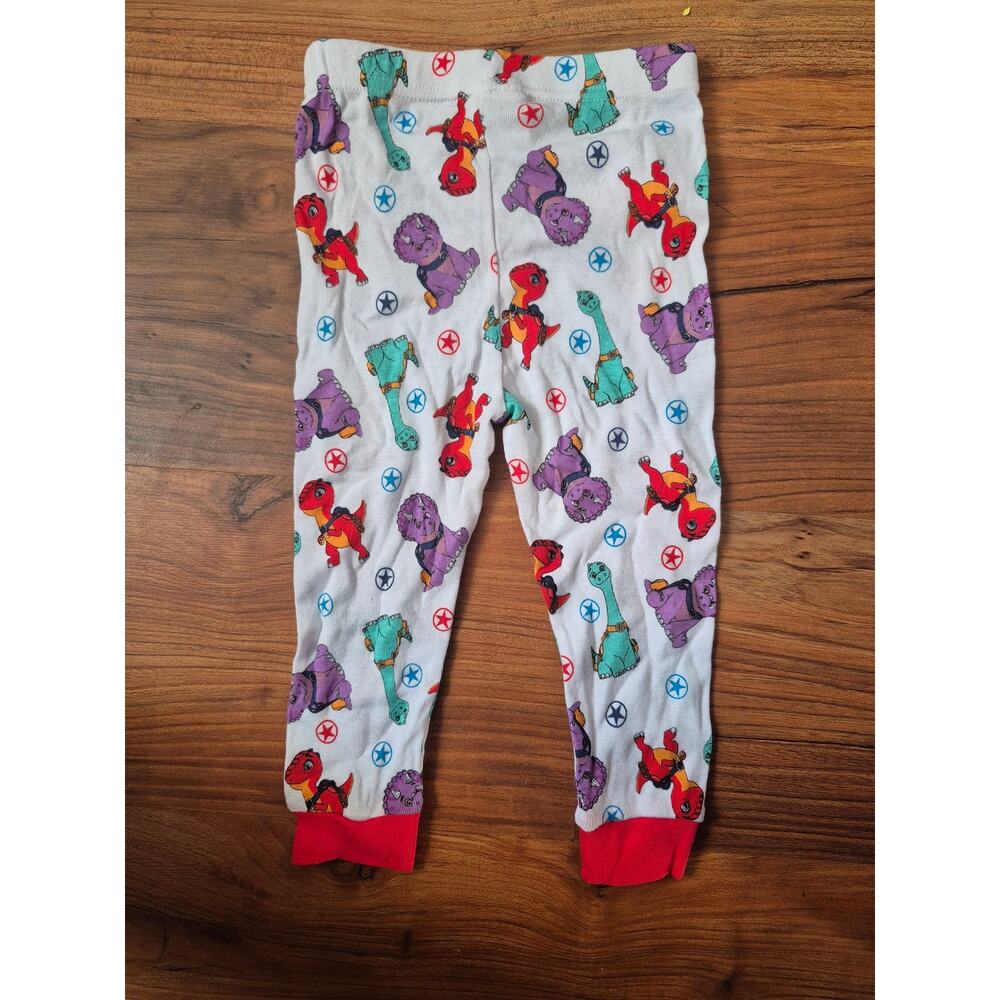 Kohl's Pajama Pants Boys Size 2T Dinosaur Red Purple Cuffed Elastic Waist 8236 - Picture 7 of 8
